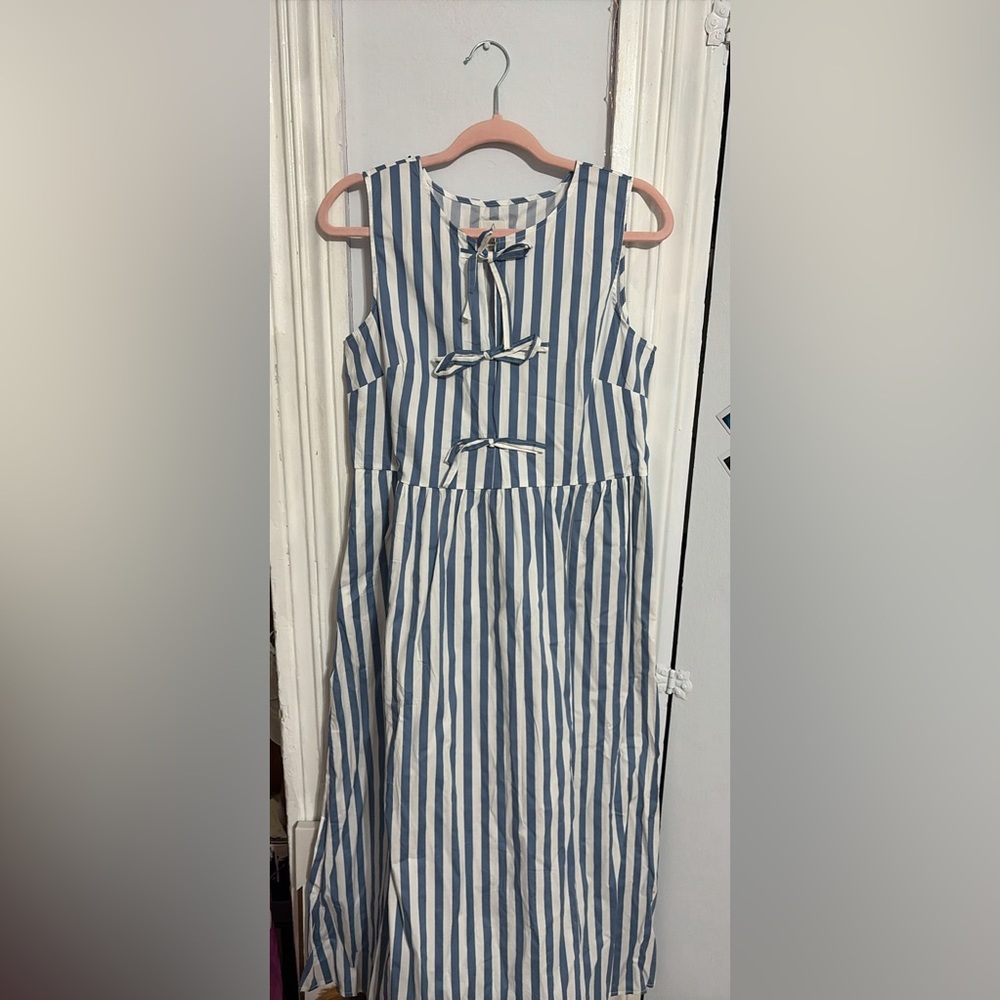 Blue and White Striped womens Dress